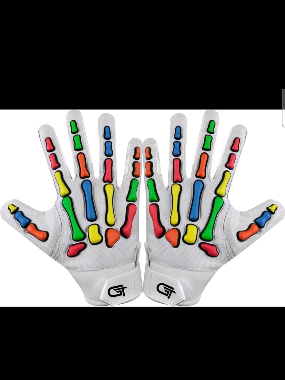 Glorious Traders Youth Lg Football Gloves American Wide Receiver Injected Bones